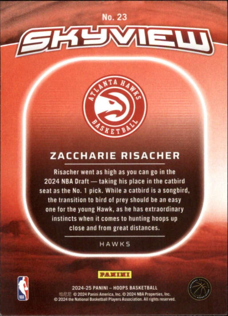 Amazon.com: 2024-25 NBA Hoops Skyview #23 Zaccharie Risacher